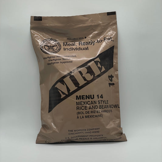 USA MRE Military Meal-Ready-to-Eat ration (Menu 14: Mexican Rice and Bean Bowl)