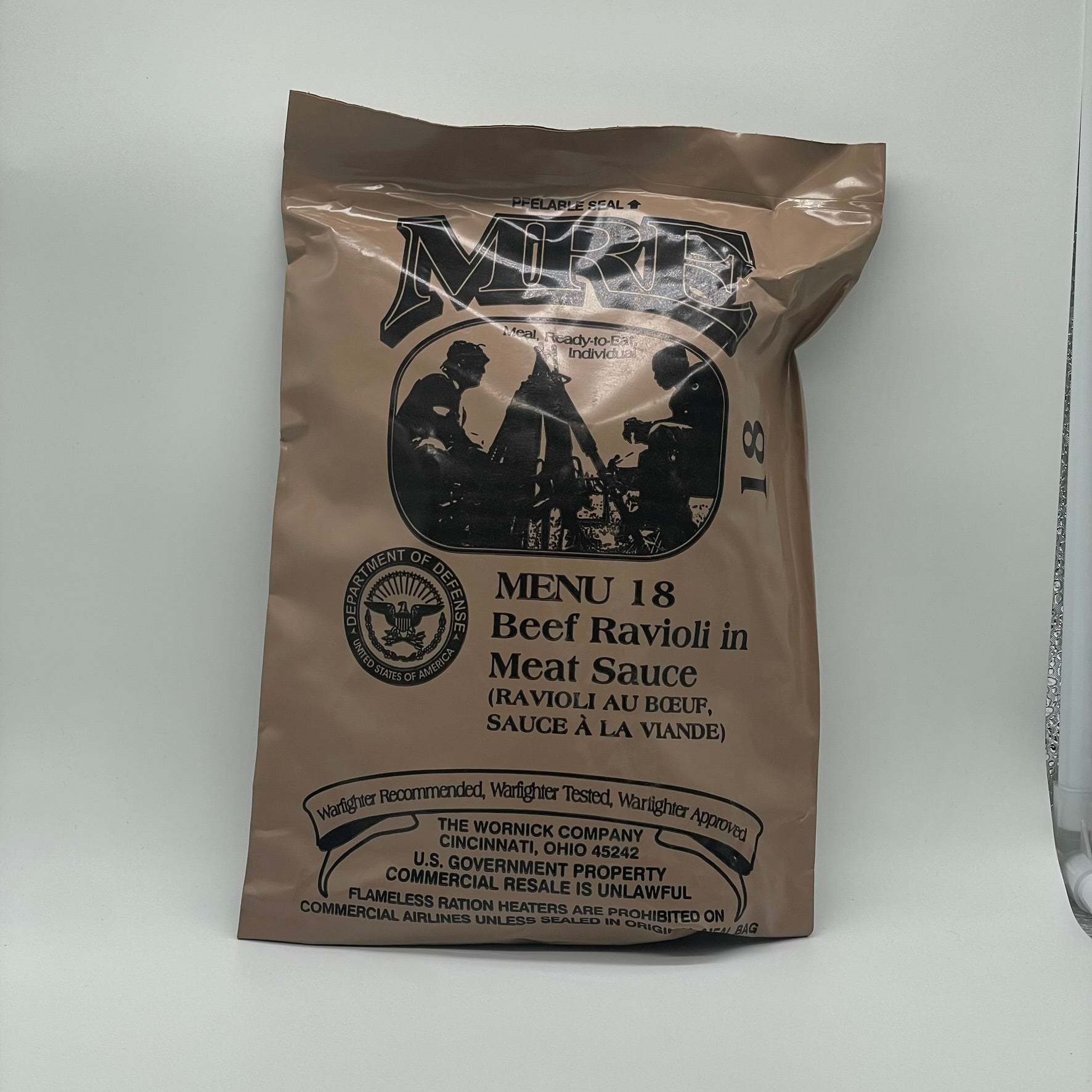 USA MRE Military Meal-Ready-to-Eat ration (Menu 18: Beef Ravioli in Me ...