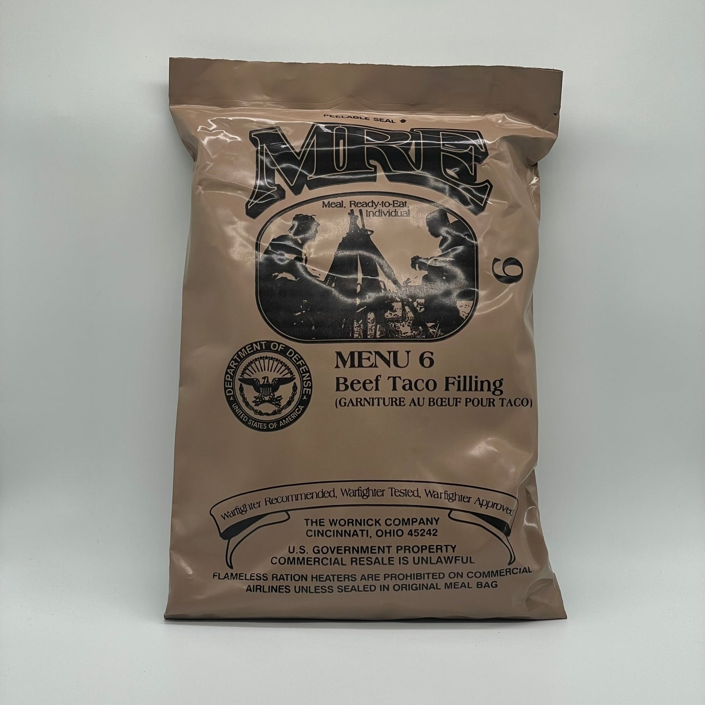 USA MRE Military Meal-Ready-to-Eat ration (Menu 6: Beef Taco Filling)